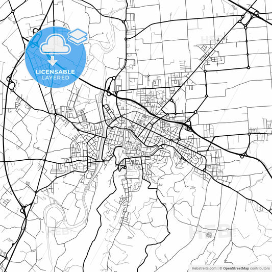 Layered PDF map of Cesena, Emilia-Romagna, Italy