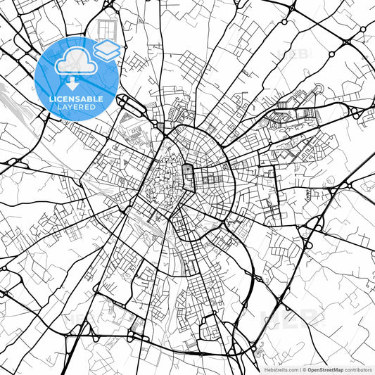 Layered PDF map of Lecce, Apulia, Italy