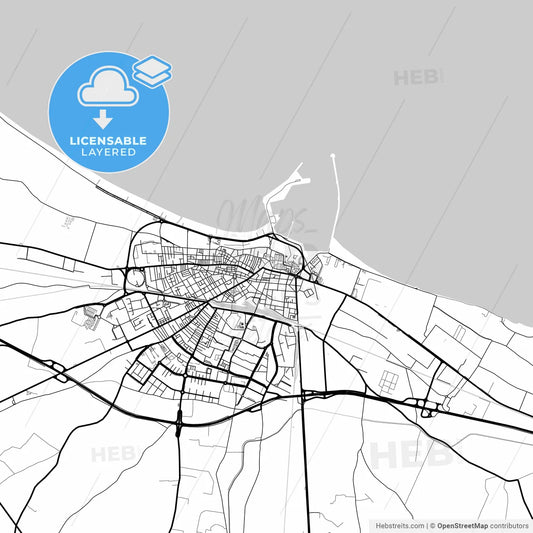 Layered PDF map of Barletta, Apulia, Italy
