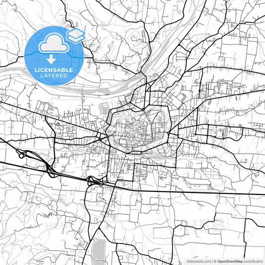 Layered PDF map of Lucca, Tuscany, Italy