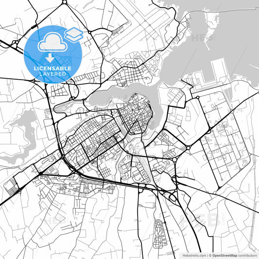 Layered PDF map of Brindisi, Apulia, Italy