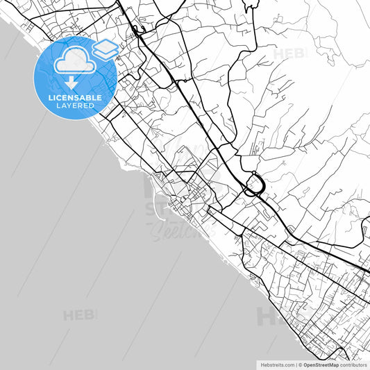 Layered PDF map of Torre del Greco, Campania, Italy