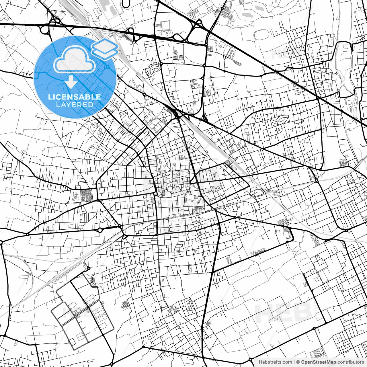 Layered PDF map of Busto Arsizio, Lombardy, Italy