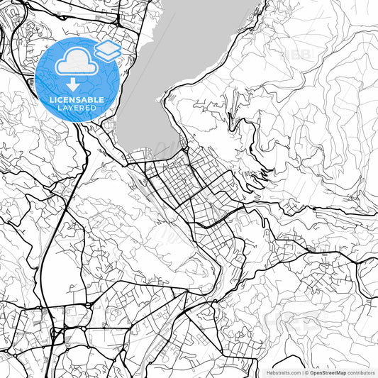 Layered PDF map of Como, Lombardy, Italy