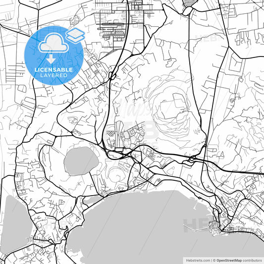 Layered PDF map of Pozzuoli, Campania, Italy