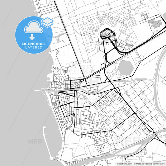 Layered PDF map of Fiumicino, Lazio, Italy