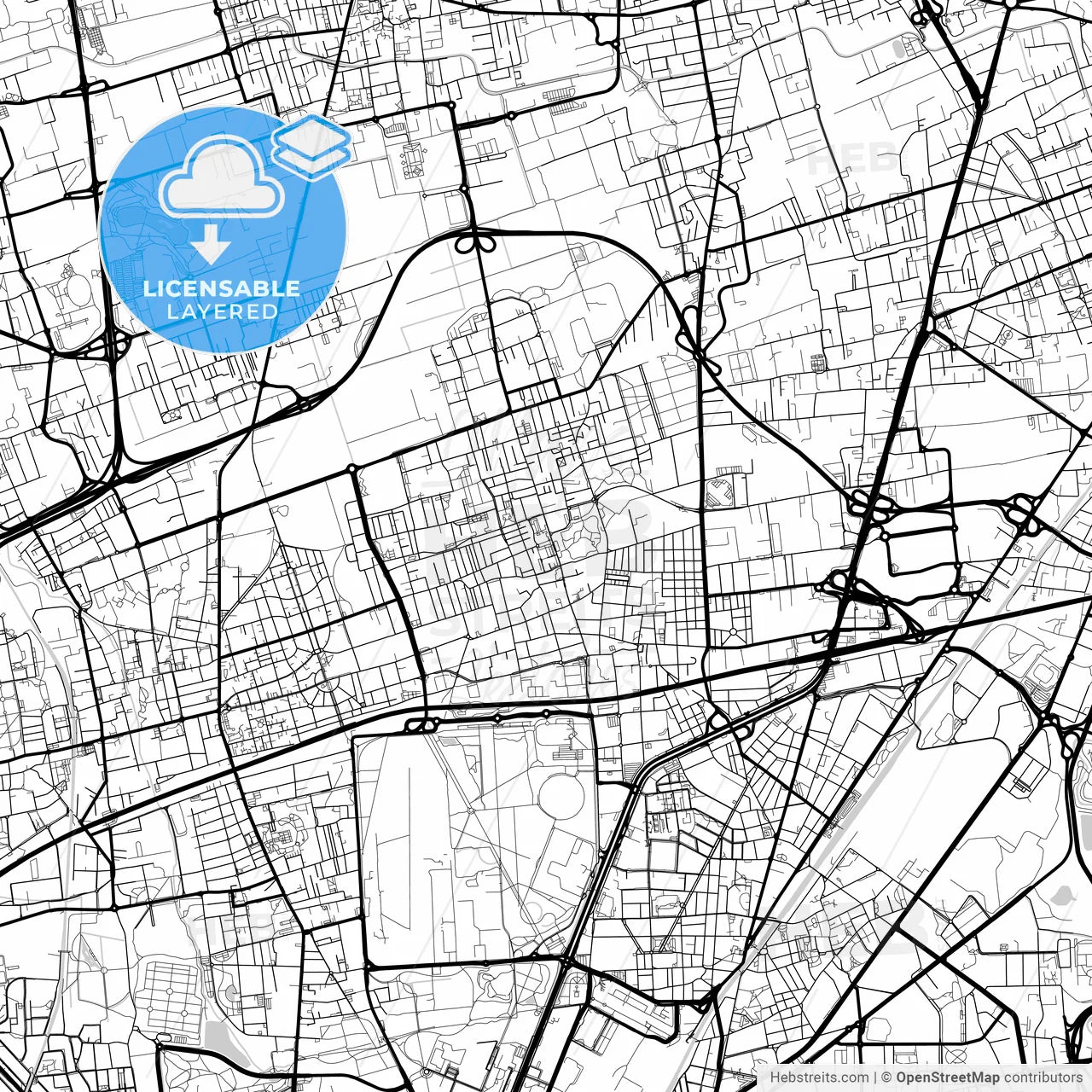 Layered PDF map of Cinisello Balsamo, Lombardy, Italy