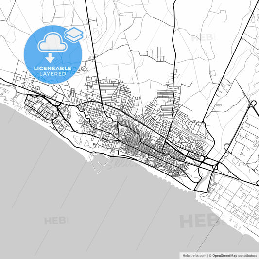 Layered PDF map of Gela, Sicily, Italy