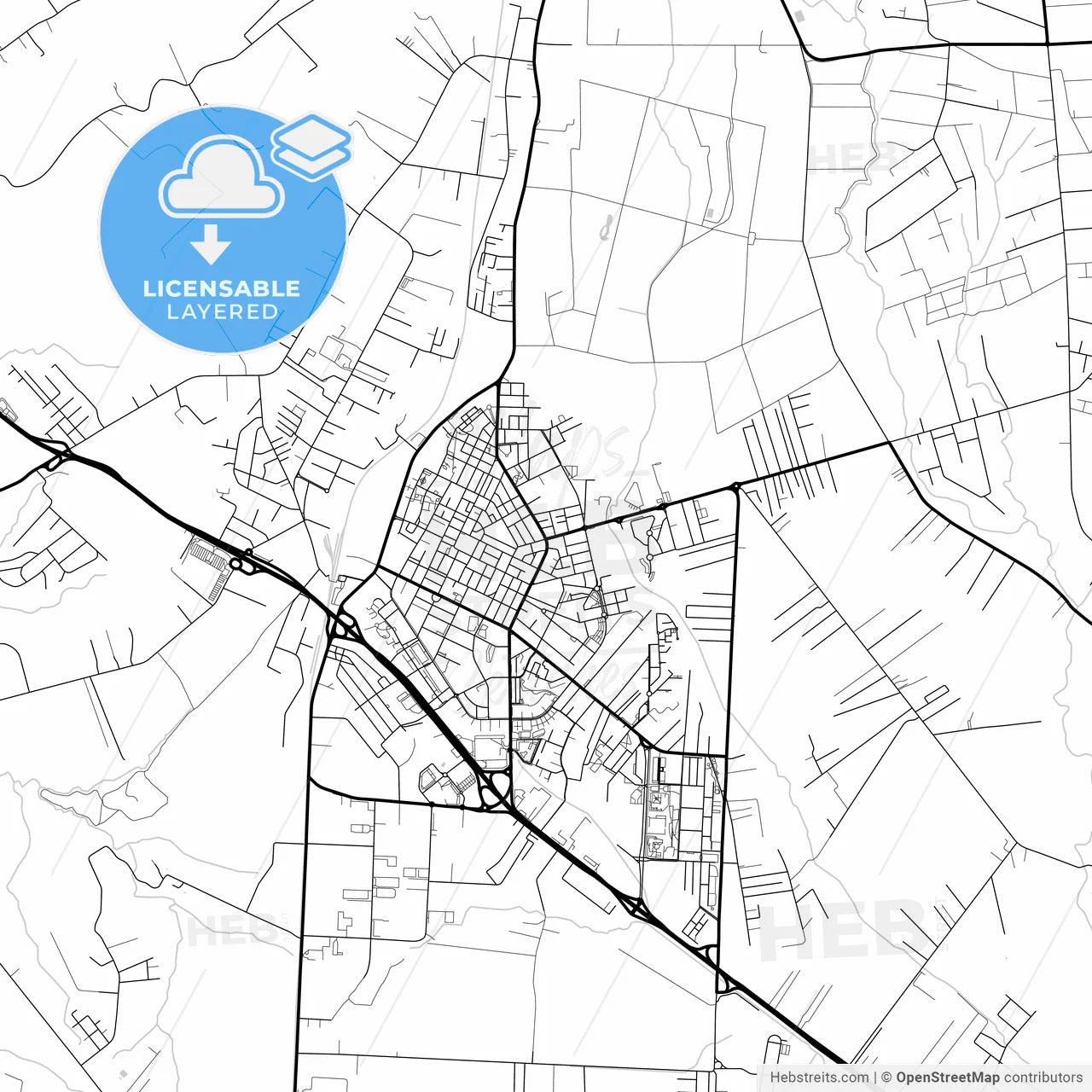 Layered PDF map of Aprilia, Lazio, Italy