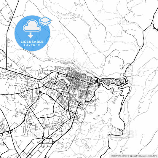 Layered PDF map of Ragusa, Sicily, Italy