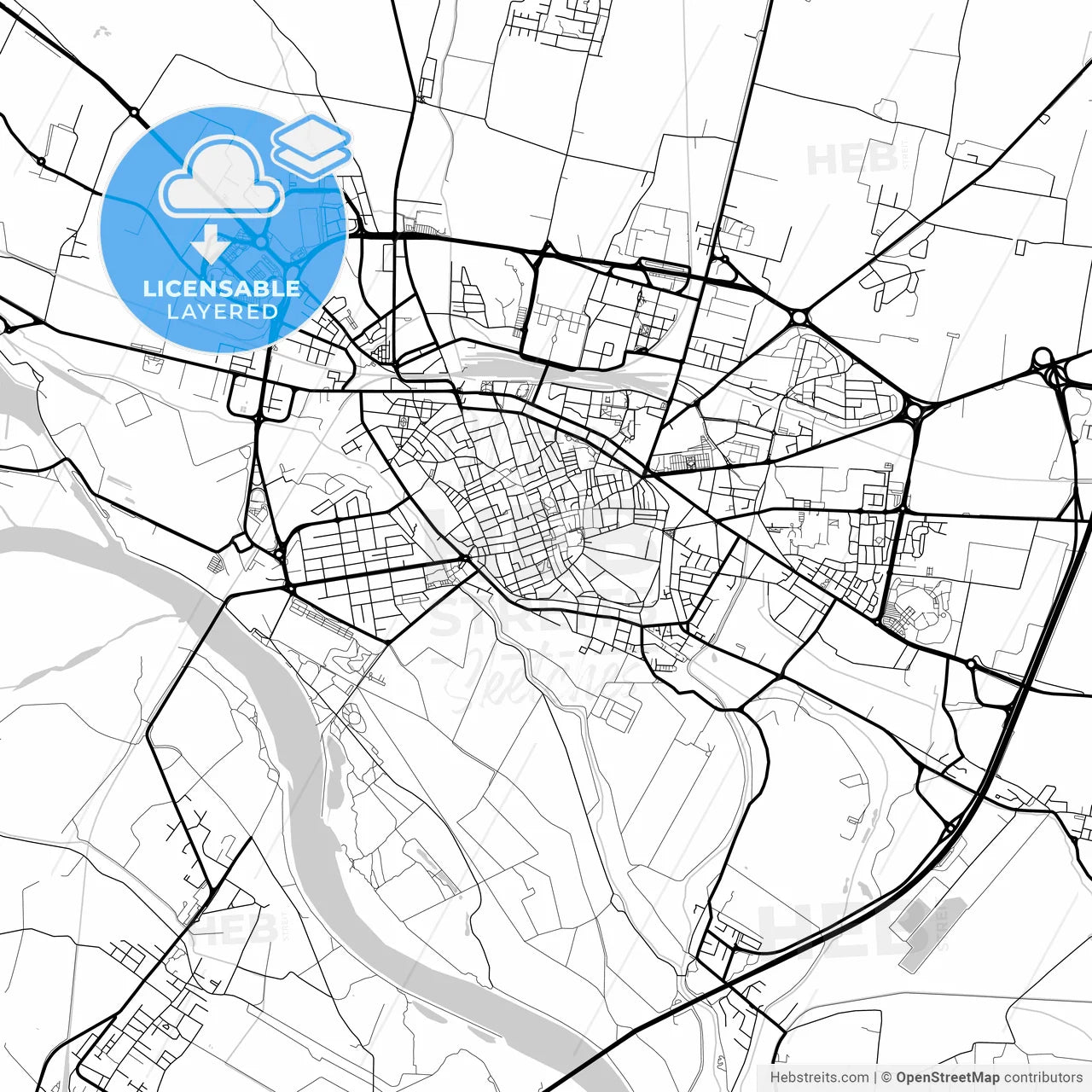 Layered PDF map of Cremona, Lombardy, Italy