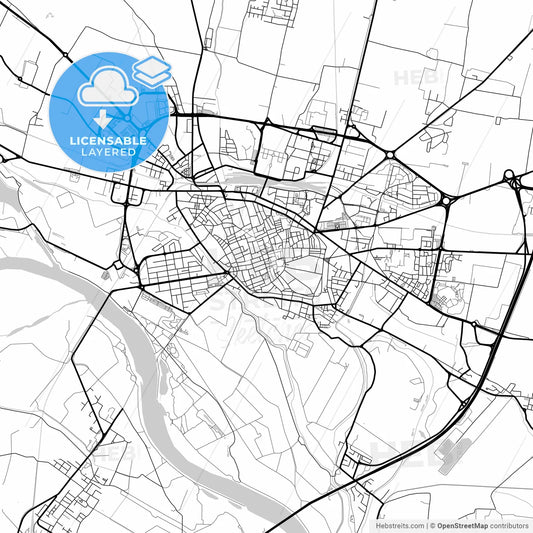 Layered PDF map of Cremona, Lombardy, Italy