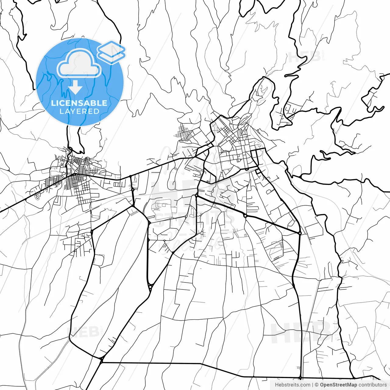 Layered PDF map of Lamezia Terme, Calabria, Italy
