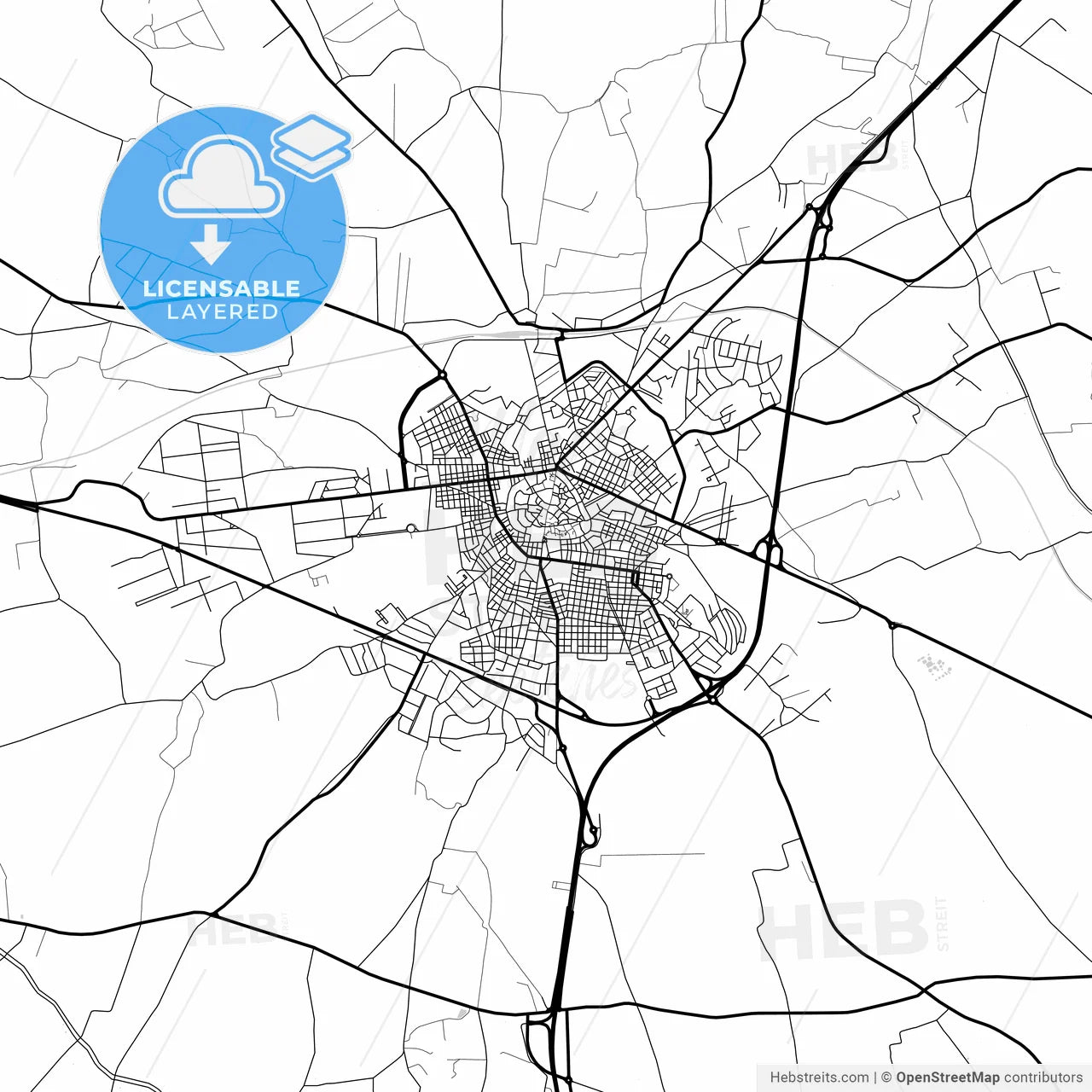 Layered PDF map of Altamura, Apulia, Italy