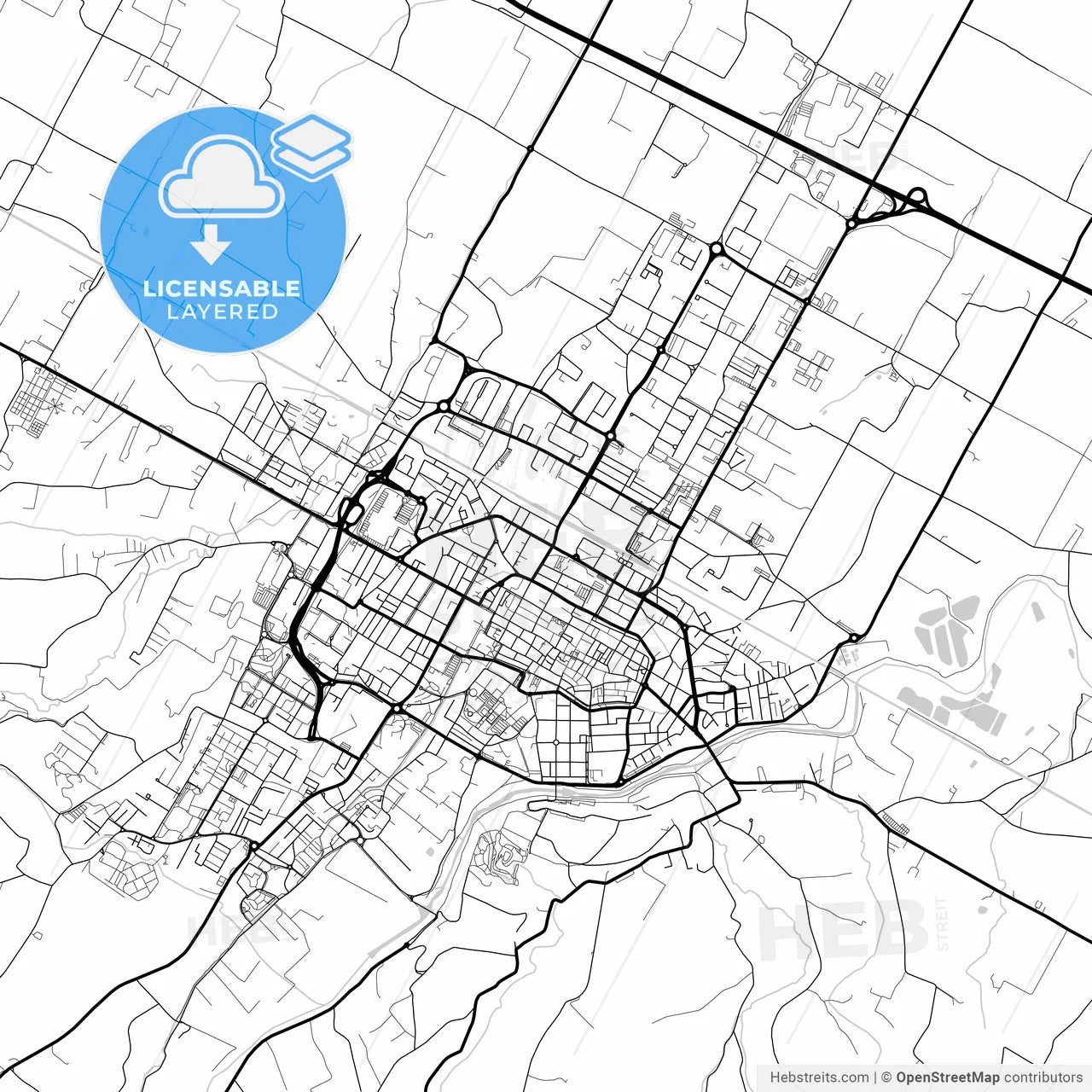 Layered PDF map of Imola, Emilia-Romagna, Italy
