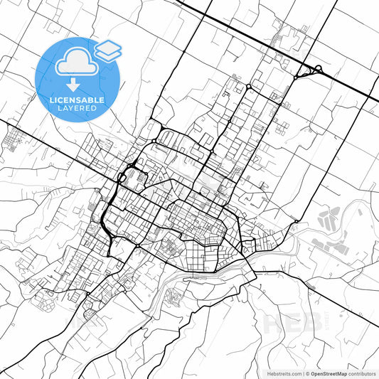 Layered PDF map of Imola, Emilia-Romagna, Italy