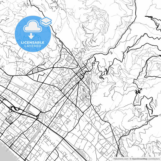 Layered PDF map of Massa, Tuscany, Italy