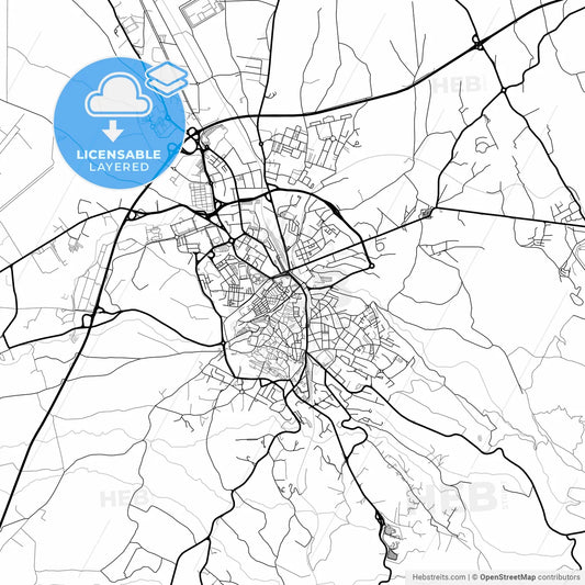 Layered PDF map of Viterbo, Lazio, Italy