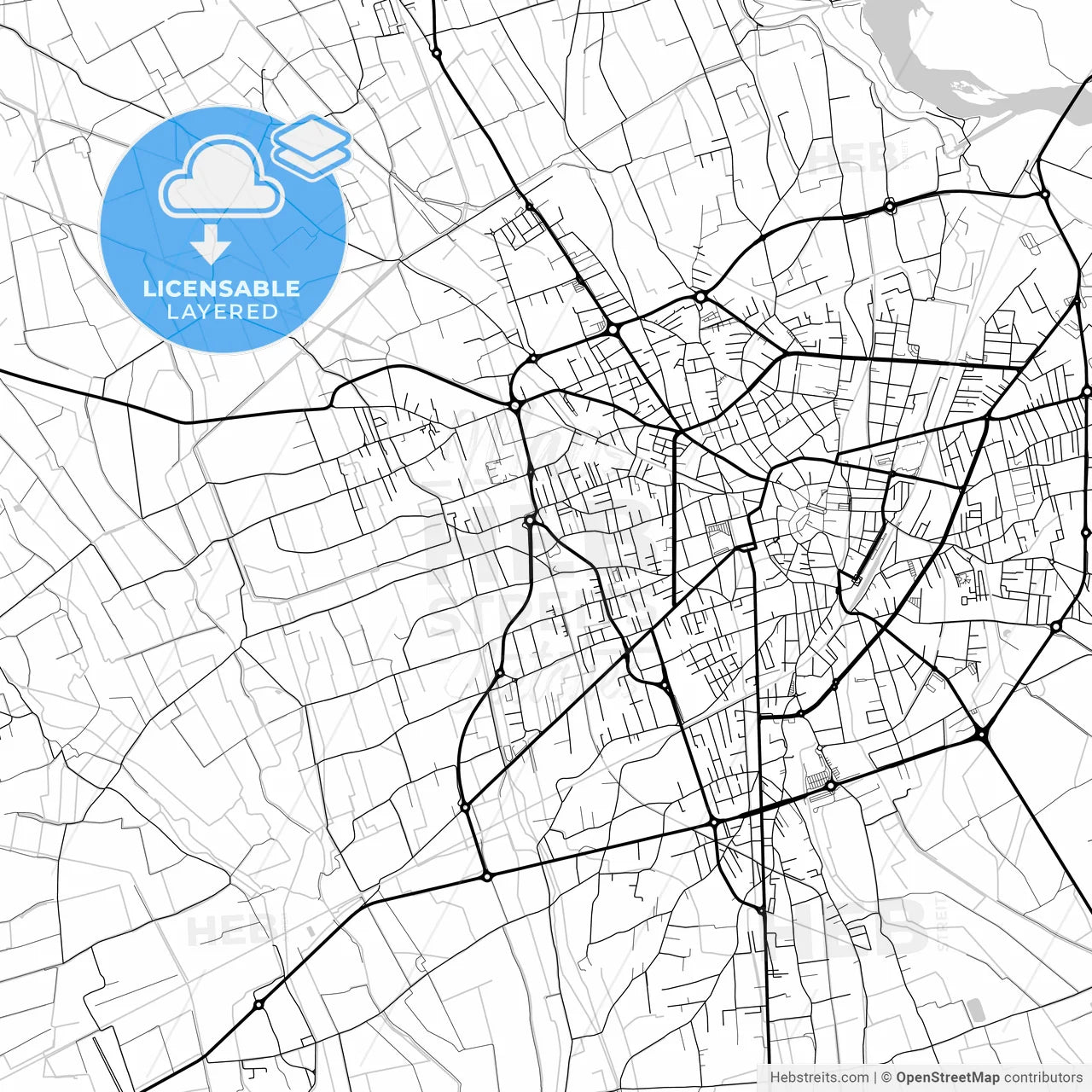 Layered PDF map of Vigevano, Lombardy, Italy