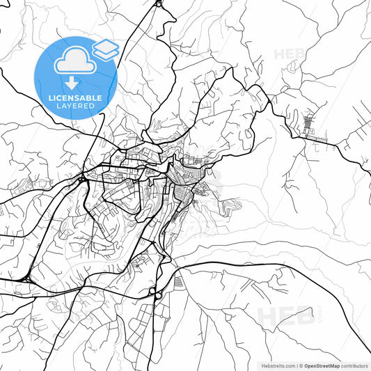 Layered PDF map of Caltanissetta, Sicily, Italy
