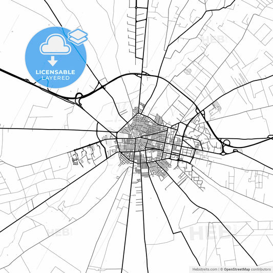 Layered PDF map of Cerignola, Apulia, Italy