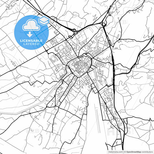 Layered PDF map of Foligno, Umbria, Italy