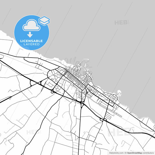 Layered PDF map of Trani, Apulia, Italy