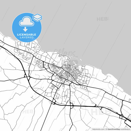 Layered PDF map of Bisceglie, Apulia, Italy