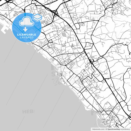 Layered PDF map of Portici, Campania, Italy