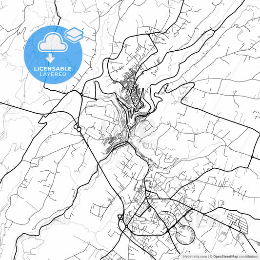 Layered PDF map of Modica, Sicily, Italy