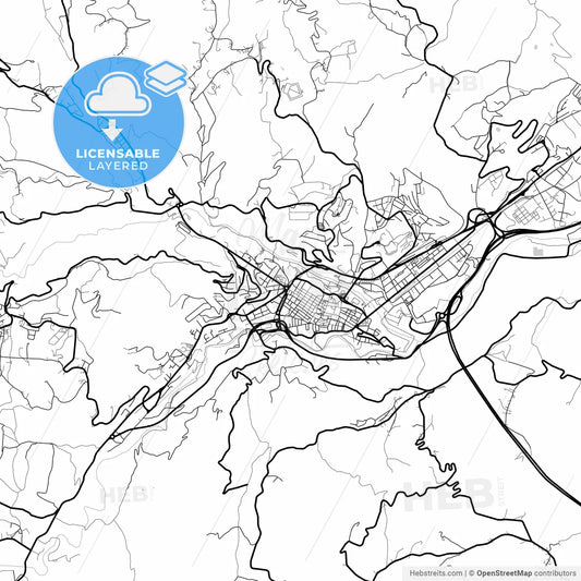 Layered PDF map of Teramo, Abruzzo, Italy