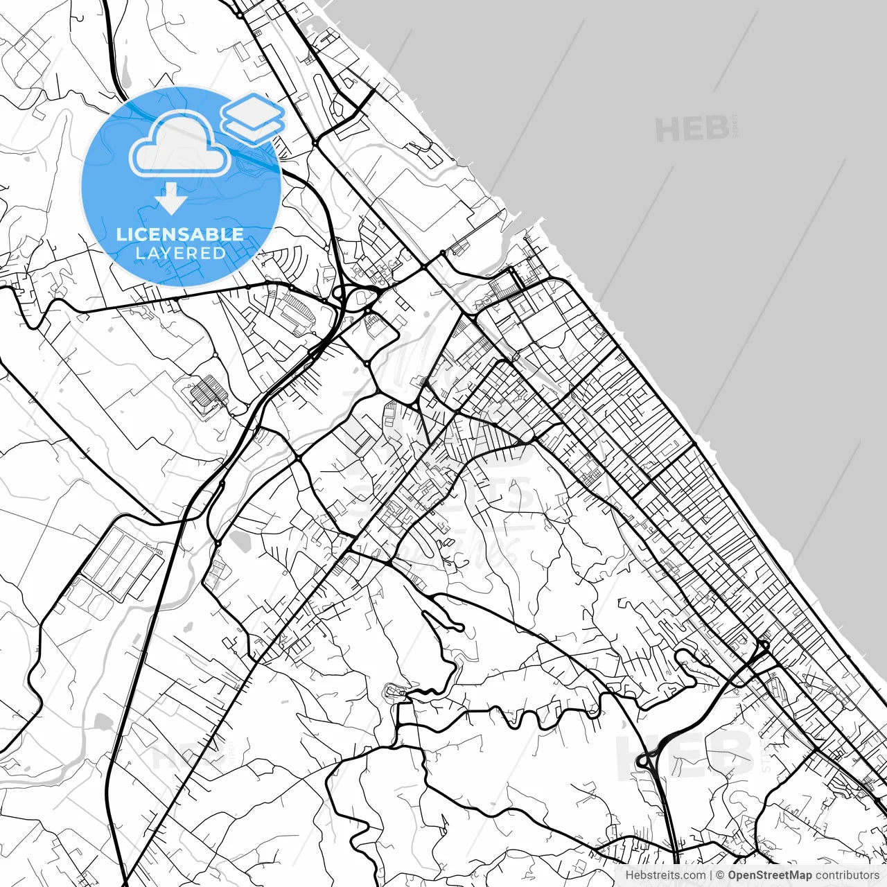 Layered PDF map of Montesilvano, Abruzzo, Italy