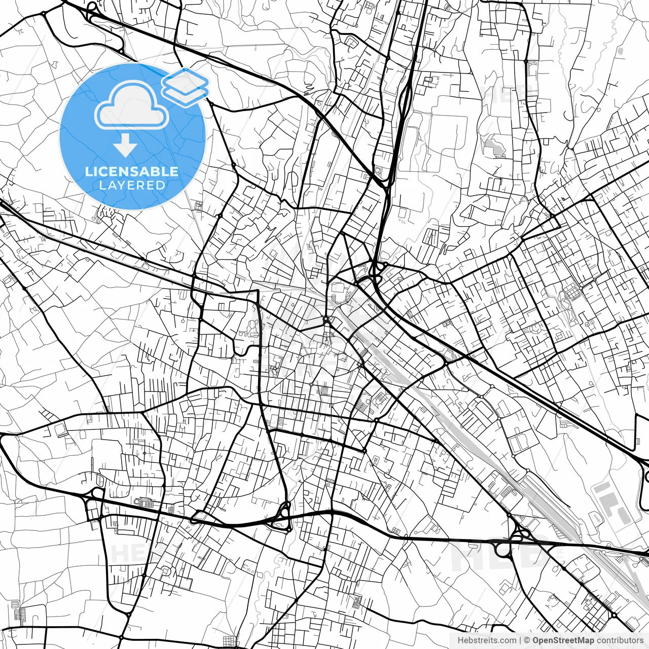 Layered PDF map of Gallarate, Lombardy, Italy