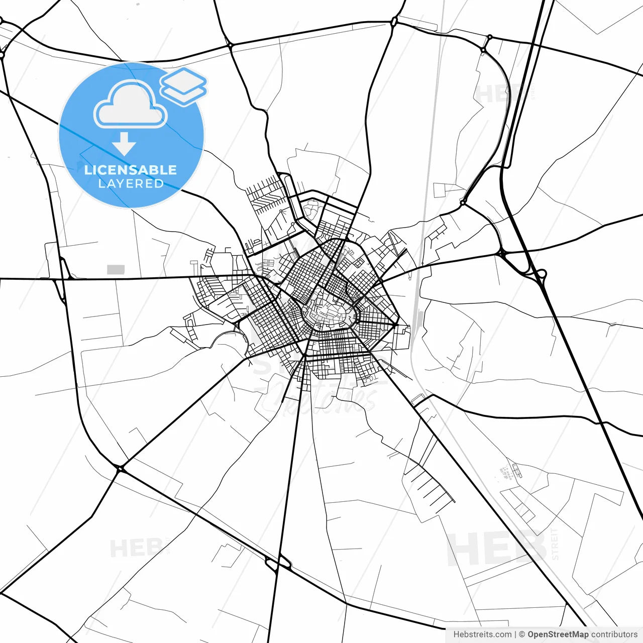 Layered PDF map of San Severo, Apulia, Italy