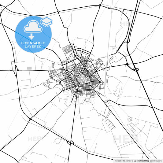 Layered PDF map of San Severo, Apulia, Italy