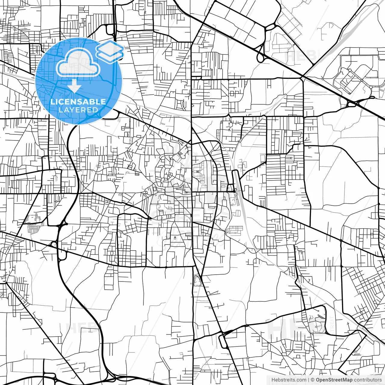 Layered PDF map of Aversa, Campania, Italy