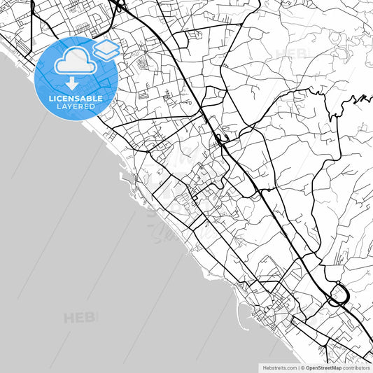 Layered PDF map of Ercolano, Campania, Italy