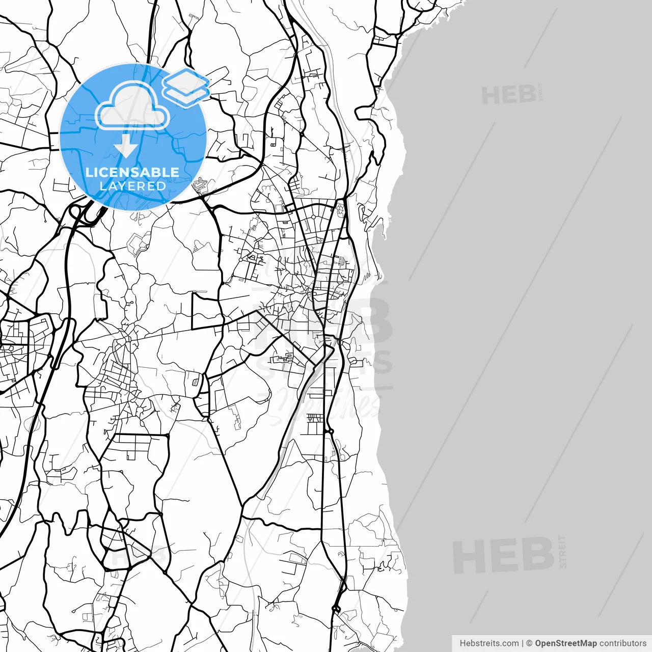 Layered PDF map of Acireale, Sicily, Italy