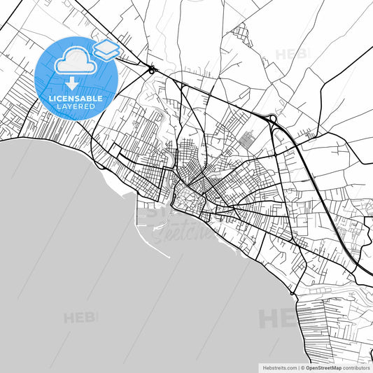 Layered PDF map of Mazara del Vallo, Sicily, Italy