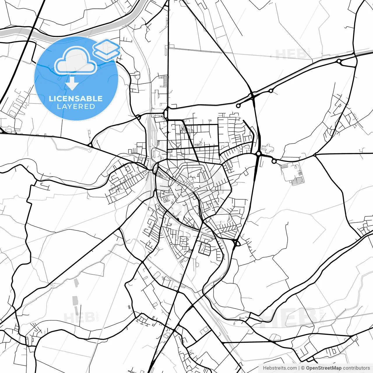 Layered PDF map of Rovigo, Veneto, Italy