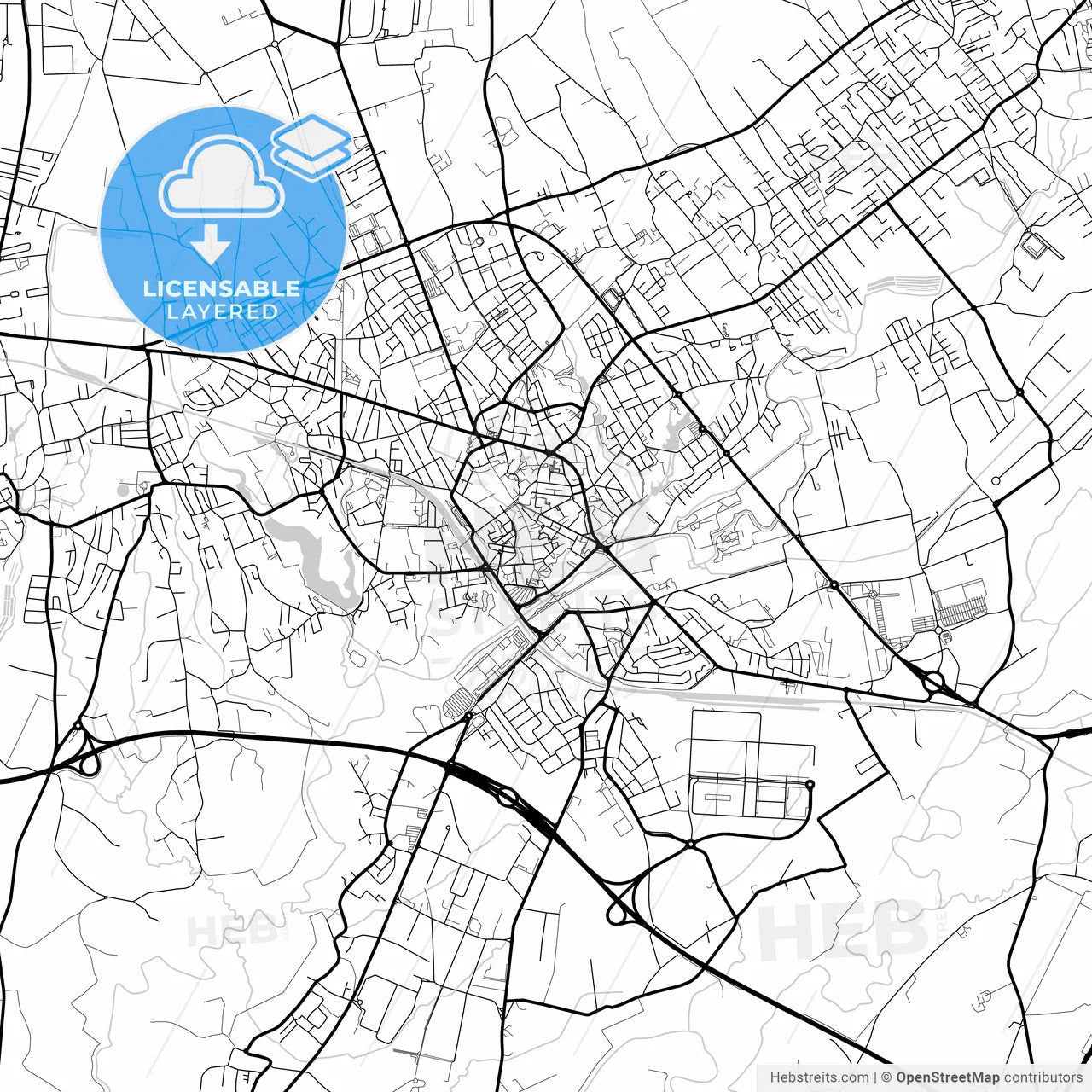 Layered PDF map of Pordenone, Friuli-Venezia Giulia, Italy