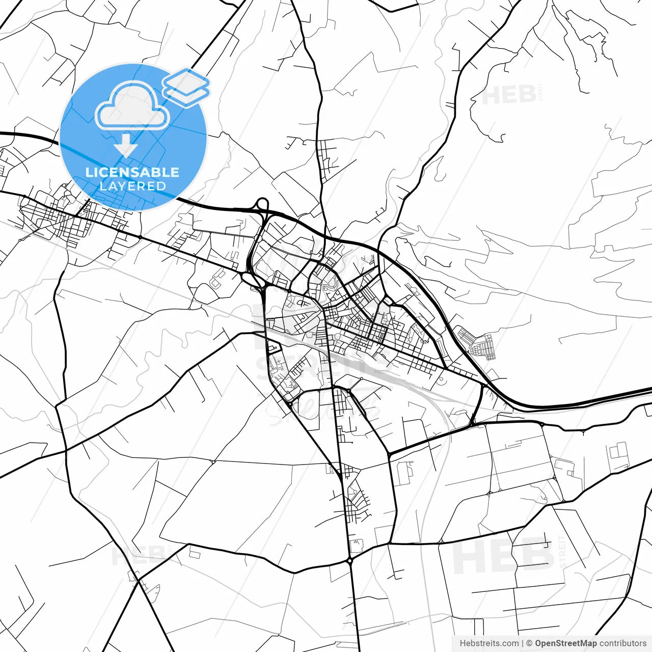 Layered PDF map of Battipaglia, Campania, Italy