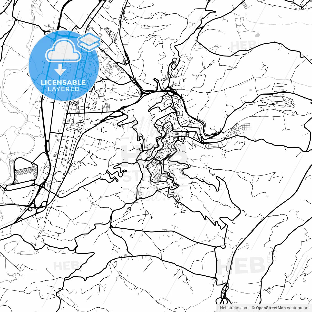 Layered PDF map of Chieti, Abruzzo, Italy