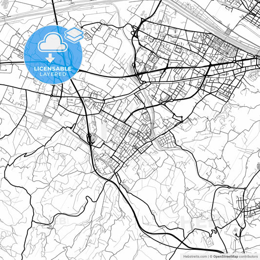 Layered PDF map of Scandicci, Tuscany, Italy