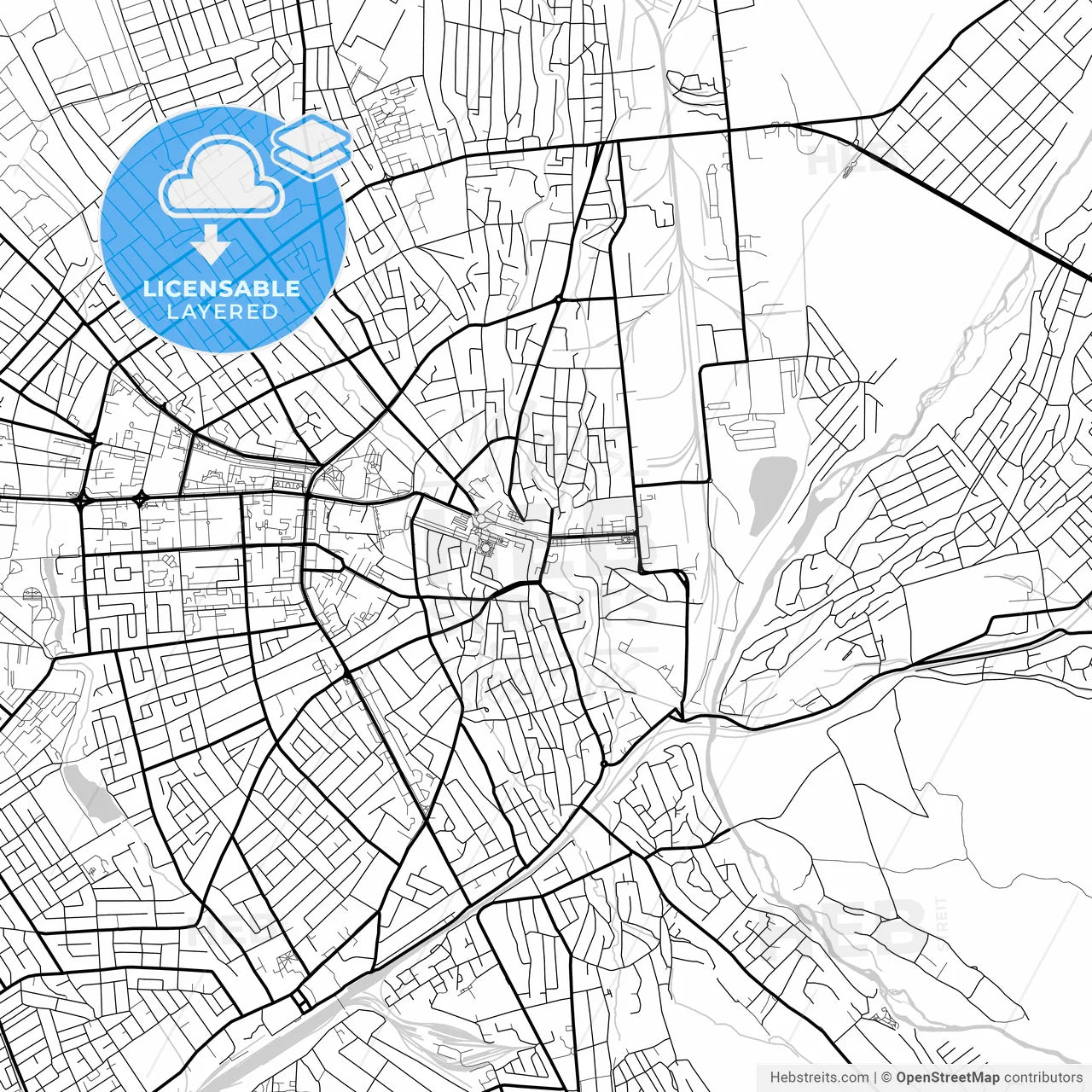 Layered PDF map of Taraz, Jambyl Province, Kazakhstan