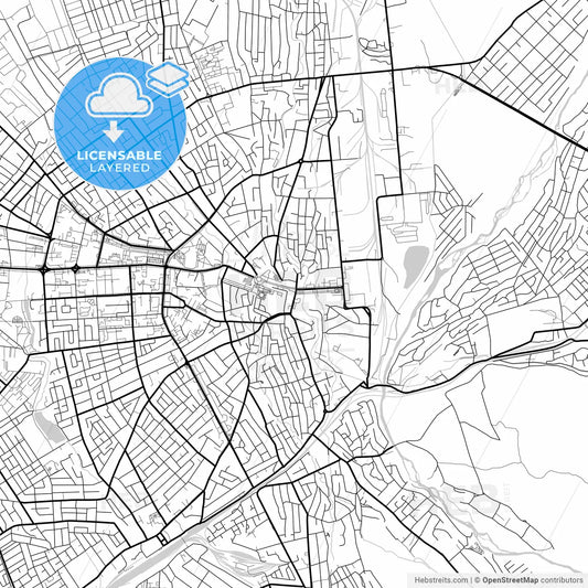 Layered PDF map of Taraz, Jambyl Province, Kazakhstan