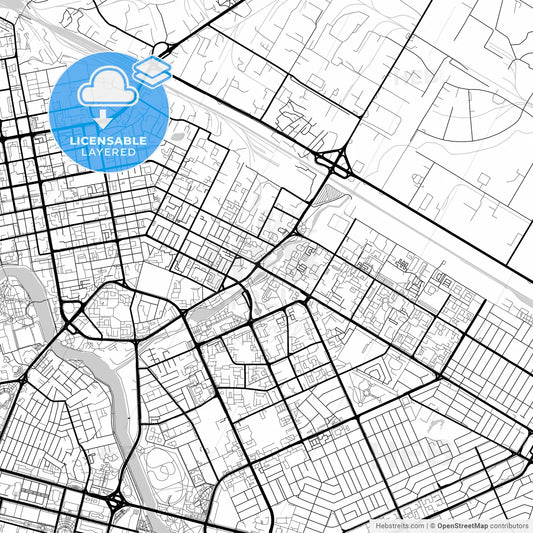 Layered PDF map of Astana, Capital, Kazakhstan