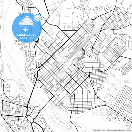 Layered PDF map of Semey, East Kazakhstan Region, Kazakhstan