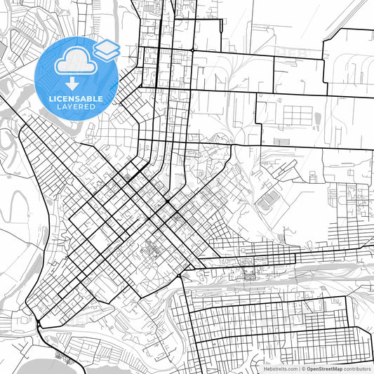 Layered PDF map of Petropavl, North Kazakhstan Province, Kazakhstan