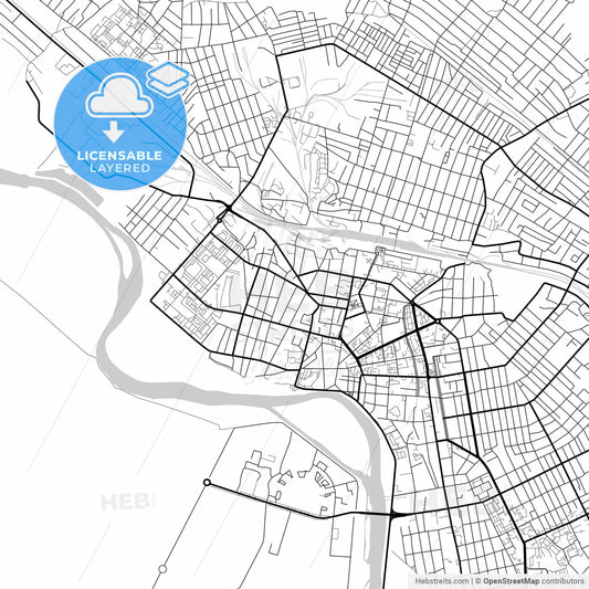 Layered PDF map of Kyzylorda, Kyzylorda Province, Kazakhstan